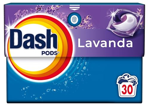 Dash Pods Detersivo In Capsule, 30 Lavaggi, Lavanda, Rimuove Le Macchie, Igienizza, Dona Freschezza, Brillantezza Per I Capi