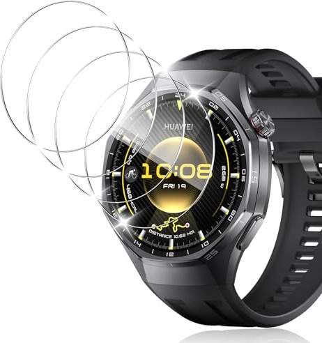 Yenwen 4 Pezzi Vetro Temperato per Huawei Watch GT6 Pro 46mm, Pellicola Protettiva 9H Durezza, Anti-Graffio Temperato Schermo per Huawei GT 6 Pro 46mm, Senza Bolle Trasparente Protezione