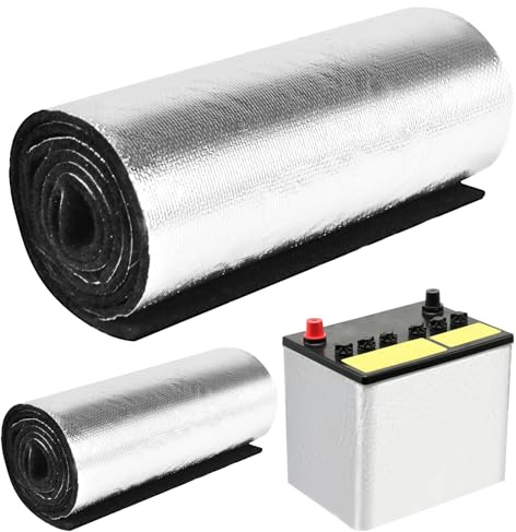 succulentlovers 2PCS Battery Insulation Kit, 40 x 7 IN Universal Car Battery Wrap, 3MM Car Batteries Insulated Blanket Thermal Heat Shield Cover for Extreme Cold & Heat Protection for Vehicle Truck RV