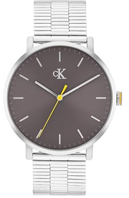 Calvin Klein Uhr mit DREI-Zeiger-Quarzwerk Silbernes Kollektion CK REAL mit Silbernes Edelstahlarmband - 25200547