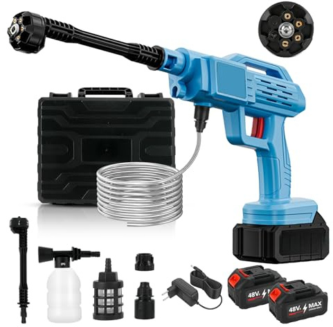 Akku Hochdruckreiniger für Makita 18V Akku, mit 2×2.0Ah Akkus, 6-in-1 Düse