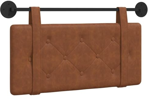 vidaXL Hängendes Kopfteil Braun Antikes PU, Moderner Kopfteil, rechteckiges Wanddesign, platzsparendes Schlafzimmermöbel, gepolsterte Rückenschale