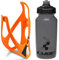 Cube HPP Cage - Matt Orange/Black & Flow Bottle - Black, 500ml / Water Drink Flask Vessel Bidon Holder Mount Bracket Kit Lightweight Plastic Drinking Hydration Biking Bike Riding Frame Accessories