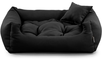 gutekissen® Stoff Hundebett Hundeliege Hundekissen Hundeliege Hundeliege Hundeliege - Langlebige Materialien und hohe Qualität NEO (XS - 55x45, Schwarz)