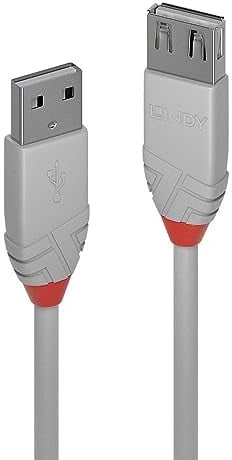 Lindy USB 2.0 Extension Cable 3m, USB Type A Male to Female, 480Mbps Data Transfer, Compatible for Printer, Scanner, Camera, Keyboard, Card Reader, Hard Drive, USB Disk