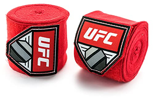 UFC Hand Wraps Boxbandagen mit Daumeschlaufe SCHWARZ 4.6m aus elastischem Baumwoll-Mischgewebe - 1 Paar