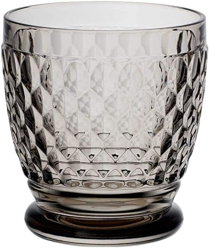 Villeroy & Boch Boston coloured Becher smoke 4 Stück Nr. 1173091415 und 4er Set EKM Living Edelstahl Strohhalme