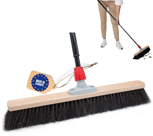 Novaliv - Escoba para sauna (pelo natural, 40 cm, escoba sin mango, cerdas de crin negras, suave y fina, escoba para habitaciones y patios)