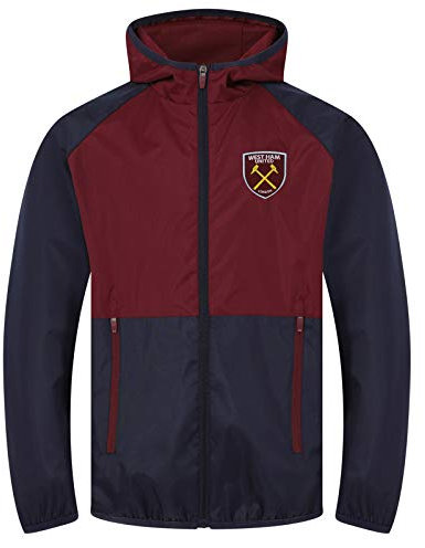 West Ham United FC officiel - Coupe-vent/Imperméable thème football - homme - bleu marine/bordeaux - XXL