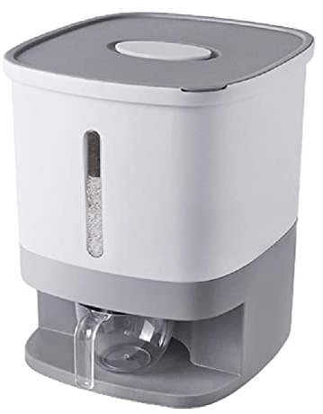 10Kg Rice Storage Container Large Sealed Grain Dispenser Storage Box with Lid Measuring Cylinder Moisture Proof Rice Storage Container