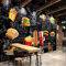 MUMUWUSG Fototapete 3D Effekt Restaurant Pizza Burger Essen Fototapeten Vlies Tapeten Wandtapete Vliestapete Wandbild Wand Schlafzimmer Wohnzimmer Büro Küche 140X70Cm