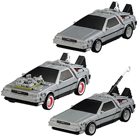 Set Completo 3 Modelli Auto 10cm DeLorean da RITORNO AL FUTURO 1 2 3 - Originali Gashapon BANDAI Giappone