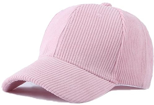 Casquette de baseball unisexe en velours côtelé vintage, couleur unie, réglable, pour voyage en plein air, A Rose, Taille unique