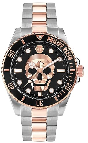 Philipp Plein Herren Analog Quarz Uhr mit Edelstahl Armband PWOAA0822