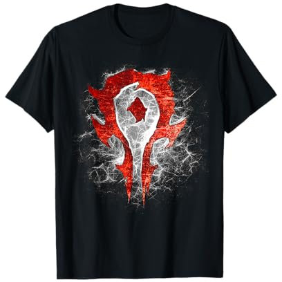 Warcraft Logo Horde Burst Fiery Crest Epic Gamer T-Shirt