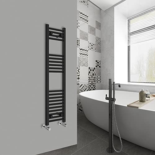 Warmehaus Sèche-serviettes droit pour salle de bain Noir 1200 x 300 mm