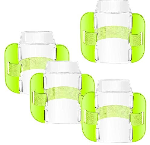 4 Pack Badge Holder Security Armband - SIA Adjustable Hi Vis Elastic Arm Band for Security Doorman License ID Card