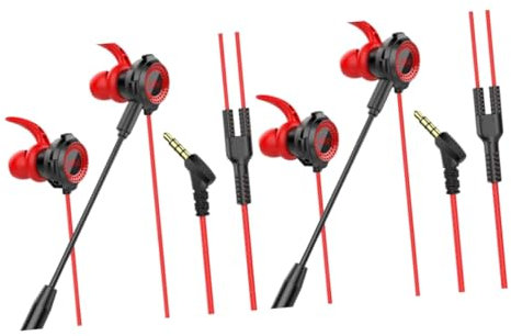 OSALADI 2pcs Sports Headphones Microphone Gaming Earphones in Ear Headphones Noise Cancelling Stereo for Mobile Gaming Console