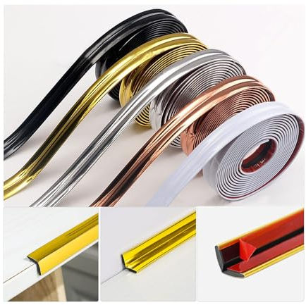 Edging Strip, Plastic Trim, Peel and Stick Moulding, Plinth Sealing Strip, Wall Moulding Trim, Tile Trim, Wall Moulding Kit Peel and Stick, Wall Corner Protectors (White 5m×2cm)