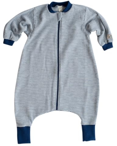 Lilano, Schlafsack mit Bein und langen Ärmeln, 70% Wolle (bio), 30% Seide, 210 gr./m² (Blau, 86-92)