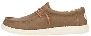 HEYDUDE Wally Waxed Canvas Herren - Slip-on Schuhe - Mokassin-Stil, Walnut, 41