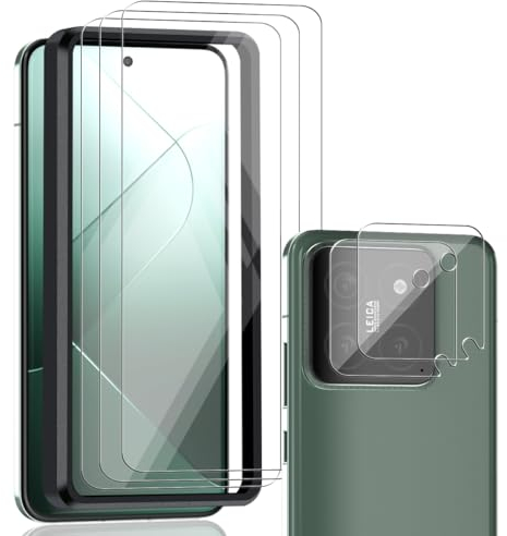 Zerrshoo Protector de Pantalla para Xiaomi 14 Cristal Vidrio Templado 2 Piezas con Xiaomi 14 Protector de Lente de Cámara 2 Piezas, 9H Dureza, HD Trasparente para Xiaomi 14 Protector
