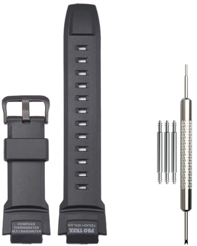 WRISTARMOR 18 mm Harz-Uhrenarmband, kompatibel mit Caiso Pro Trek PRG 270 Herren-Gummi-Ersatzarmband, wasserdichtes Sportarmband, 18 mm