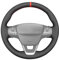 MEWANT DIY Schwarzer Kunstleder Lenkradbezug für Ford Focus 2018-2020 Fiesta Kuga 2019-2020 Puma Transit 2020