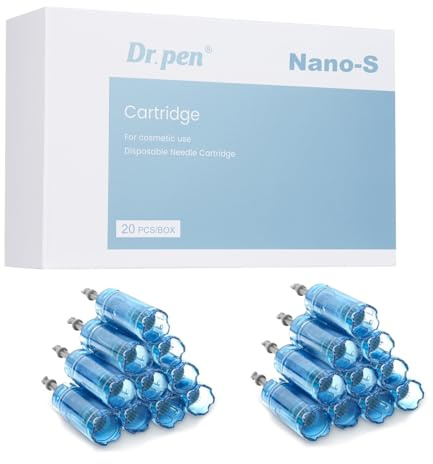 Dr. pen M8S Cartridges 20 Stück Nano‑S für Dr. pen Ultima M8S/A8S/A9/A11 | Original Dr. Pen Aufsätzen, Nano‑S für kleine Pflegebereiche, empfindliche Haut und die sanfte Anwendung von Pflegeessenzen