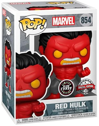 Funko POP! Marvel Red Hulk Vinyl-Figur - Special Edition Exclusive #854 Mulitcolor (Chase - Glow)