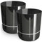 PECZEKO Pot de Fleurs Brillant, Pot de Fleurs en Plastique, Pot de Fleurs décoratif pour Grandes et Petites Fleurs, Lot de 2 Pots de Fleurs, Pots de Fleurs, Pots pour Herbes, (2 pièces) Noir, ø 25 cm