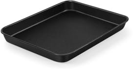 TeamFar Kleine Toaster-Ofenpfanne, 23,5 x 17,8 x 2,5 cm, Karbonstahl, antihaftbeschichtet, Mini-Toaster, Backform für Ovenware, ungiftig und robust, Rollrand und leicht zu reinigen