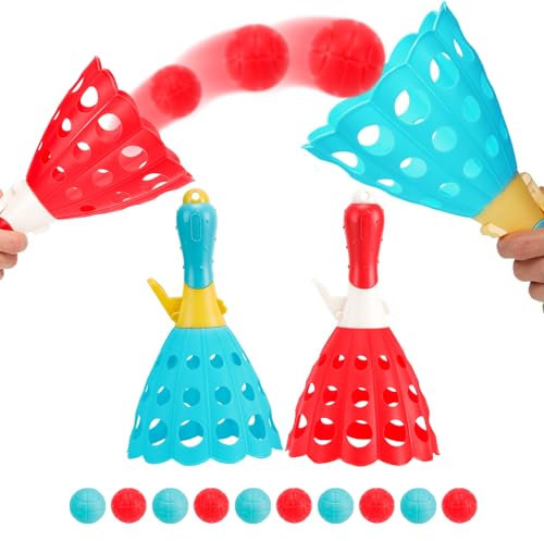 Jesitai Outdoor Indoor Game Activities for Kids with 2 Catch Launcher Baskets and 10 Balls, Lawn Campground Beach Christmas Party Toys for Kids Age 5 6 7 8 9 10+ and Adult