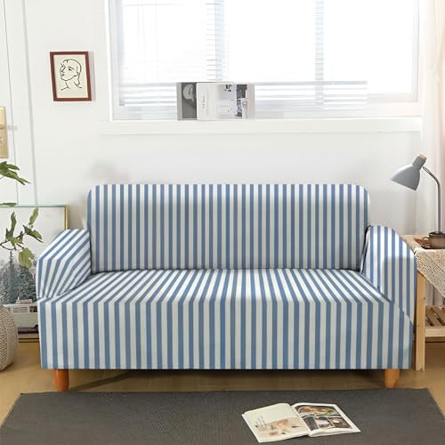 ACSMCQ Sofabezug 2 Sitzer Gestreifte Geometrische Linien Sofa überzug Stretch Antirutsch Sofabezug Spandex Couch überzug Anti-Rutsch Waschbar Sofa Protection Cover Schonbezug Couch