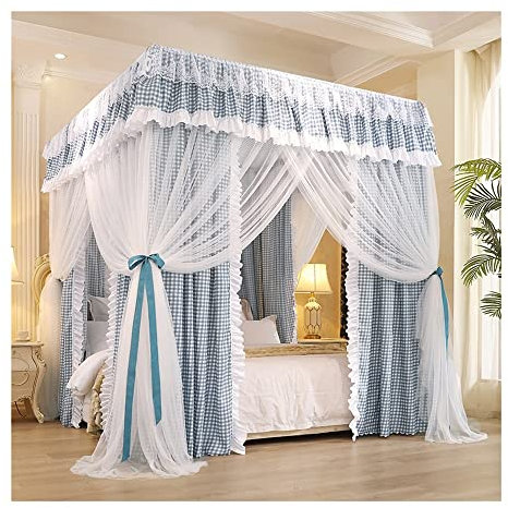 Copriletto Zanzariera Zanzariera per letti da 1,8 m Baldacchino oscurante antivento Crea privacy Tenda da letto universale per tutte le stagioni (Stile colore)