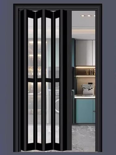 Accordion Doors for Doorway Home Rooms Bathroom Bedrooms- Frosted Clear Sliding Foldable - Folding Doors Internal for Studio Apartment