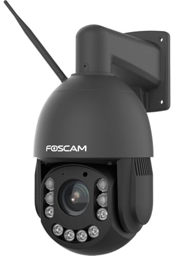 Foscam SD4H 4 MP Dualband WLAN PTZ Dome Überwachungskamera mit 18-fachem optischem Zoom, Personen- und Fahrzeugerkennung, automatischer Verfolgung (schwarz)