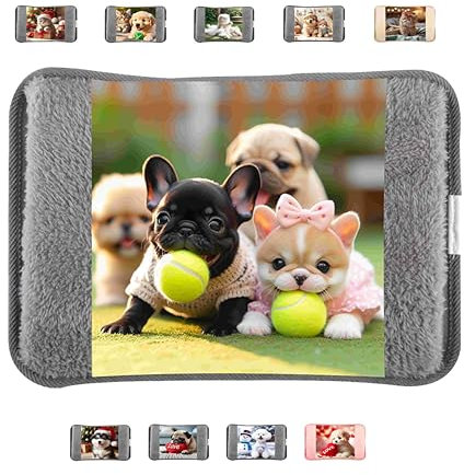 Bouillotte électrique avec doublure en peluche douce ; 500 W ; Chauffe-mains et chauffe-pieds ; idéal pour réduire les douleurs musculaires, dorsales et menstruelles