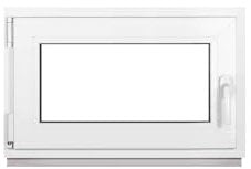Framex Kellerfenster Fenster Kunststofffenster Weiß Breite x Höhe 80 x 45 cm (800 x 450 mm) 2fach (32 mm) Dreh Kipp DIN Links - Premium - Alle Größen