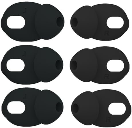 3 Paar Ohrstöpsel + Ohrstöpsel für Airpods 4, ultradünne Silikon-Ohrstöpsel, Ersatz für Airpods 4 Gen passt Nicht in die Ladehülle, Schwarz