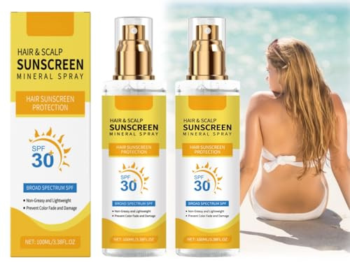 Haar Kopfhautschutz Spray,2pcs Kopfhautschutzspray Sonnenschutz,Sonnenschutz Für Die Kopfhaut,Haar Kopfhaut Sonnenschutzs Mineral Spray,Mineralischer Sonnenschutzspray für Kopfhaut