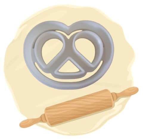 Keksausstecher aus dem 3D Druck in vielen verschiedenen Farben - Motiv: Brezel (Weiss)
