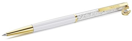 Swarovski Crystalline Kugelschreiber, Hufeisen, Weiß, Weiß lackiert, Goldlegierungsschicht