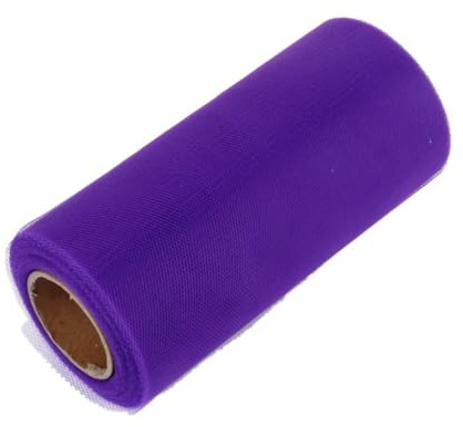 Rotolo di tessuto in tulle, Decorazione fai da te in tulle for banchetti e matrimoni, viola scuro, 22 m x 15 cm, 2 pezzi