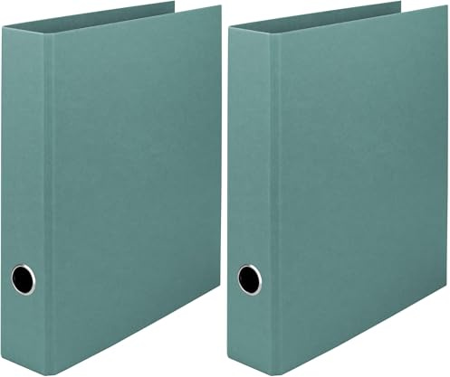Rössler SOHO Ordner-A4 schmal | Büro Zubehör | Aktenordner mit Griffloch | mit Hebelmechanik | Ordnungssystem | Aufbewahrung Akten | 320 x 285 x 65 mm | 1 Stück | Farbe: Grün (Packung mit 2)