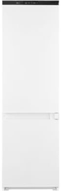 LG GTFN256SER Frigorifero Combinato da Incasso, Classe E, 233 L, 4 Ripiani con Finiture Metalliche, Cerniere a Scorrimento, Total No Frost, Porte Reversibili, Display Smooth Touch, Bianco