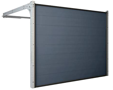 HORI® Garagentor mit Antrieb und Handsender I Sektionaltor gedämmt I viele Größen wählbar I Woodgrain I M-Sicke I Anthrazit RAL 7016,RAL 9016 I Größe 2375 mm x 2000 mm