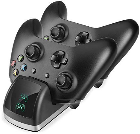 OSTENT Batterie Ricaricabili Per Xbox One/S/X Controller Stazione di Ricarica Per Xbox One Caricatore Batteria Per Controller Xbox Stazione di Ricarica Con Doppio Dock + 2 Batterie Ricaricabili