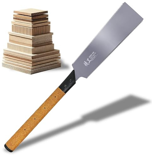 KAKURI Japanese Pull Saw 9.4 Inch Ryoba Double Edge Hand Saw for Woodworking Cork Handle Made in Japan (40785)