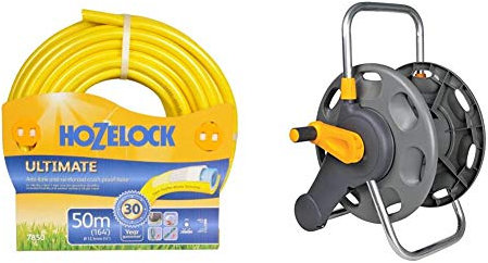 Hozelock Ultimate Hose, 50 m & 60m 2 in 1 Empty Hose Reel